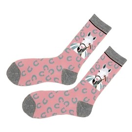 Unisex Abstract Horse Blush Pink Socks One Size UK 6-10 EU 40-45