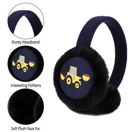 BUTITNOW Toddler Kids Knit Dinosaur Earmuffs Soft Plush Comfortable Winter Outdoor Ear Warmers for Boys Girls