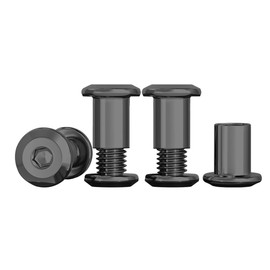 Drenky Connecting Screws M5, Sleeve Nuts Black 304 Stainless Steel Screws Barrel Nuts Kit M5 X 12mm Hexagon Furniture Bolts 10 Sets Flat Hex Bolt for Bed, Door, Table, Chair, Worktop, Cabinet