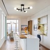 Ganeed Black Sputnik Chandelier, Industrial Semi Flush Mount Ceiling Light,