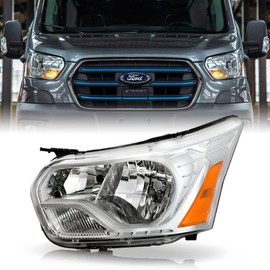 ACANII - For [Halogen Type] 2015-2023 Ford Transit 150 250 350 350HD Chrome Trim Headlight Headlamp - Driver Side