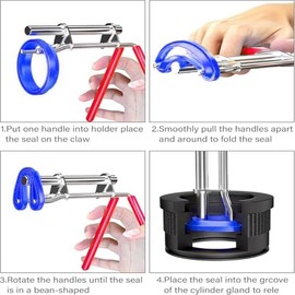 MEISO 3pcs herramientas de instalación de sello hidráulico, herramientas de sellado de pistón de cilindro hidráulico, kit de herramientas de instalación de sello de barra en U (3PCS)