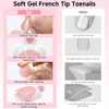 Kit de 240 uñas postizas francesas blancas para prensar, extensiones