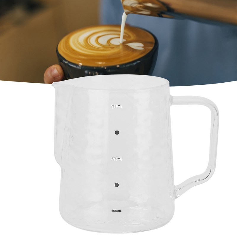 500ml Coffee Milk Cup Thicken Glass Measuring Frothing Cup for