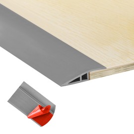 10Ft Carpet Floor Transition Strip, Self Adhesive Floor Edging Trim Strip, PVC Threshold Cover for Doorway, Floor Divider Strip Suitable for Threshold Transitions with a Height Less Than 15 mm - Gray
