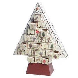 Gerson 17.5" Wooden Holiday Countdown Calendar With Working Drawers