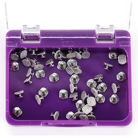 LA MIERE-Botón lingual de ortodoncia dental, base redonda de acero inoxidable adherible (botones adheribles rectangulares), 50 unidades por caja