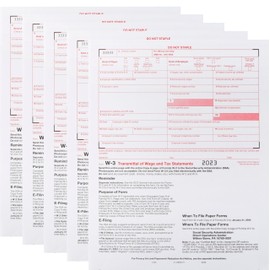 W-3 Laser Tax Summary/Transmittal Form -2018- IRS Approved ~Pack of 25~