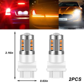 Mandark 3157 T25 LED Car Turn Signal Bulbs, 2PCS Super Bright Automotive Front Rear Blinker Light, Brighter Vehicle Marker Parking Lighting Accessories, Universal for SUV Sedan Truck (Yellow)