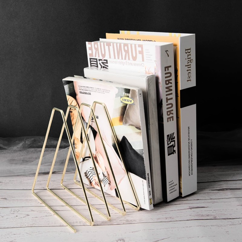 Forlush Metal Triangle Bookcase, Magazine Holder, Document Folder Stand, Suitable