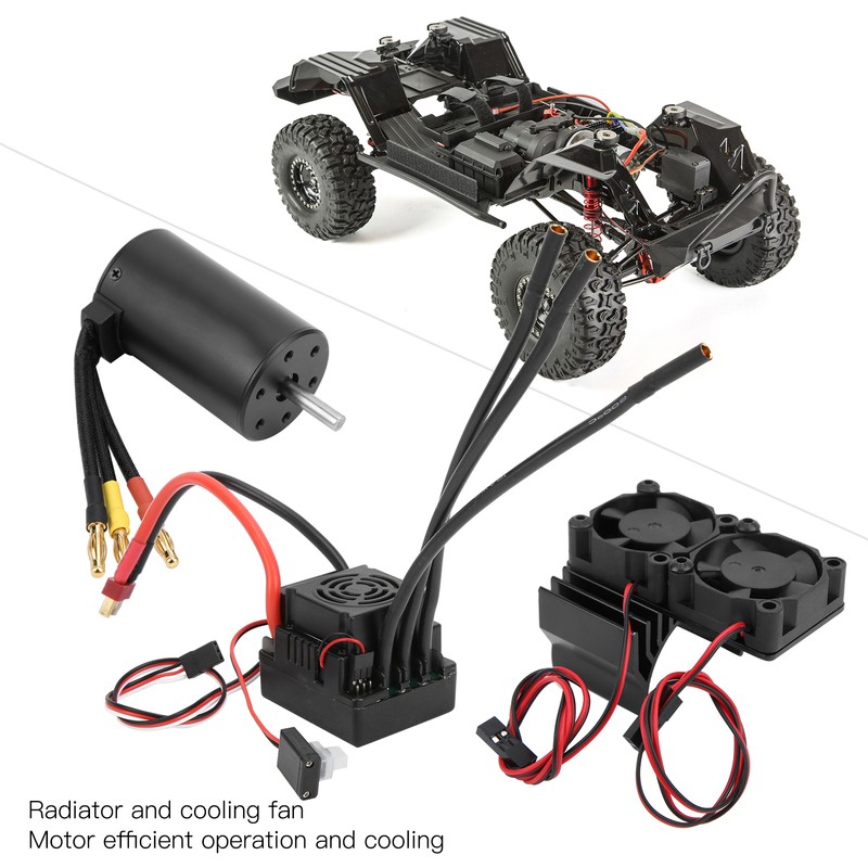 Waterproof 3660 3800KV Brushless Motor 80A Brushless ESC Heatsink Combo