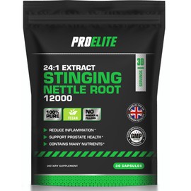 Stinging Nettle Root | 30 Capsules Vegan - 24:1 Extract 12,000mg Nettle Root per Capsule | High Strength Stinging Nettle Alternative to Powder NO Fillers & Binders | Made in UK by PROELITE