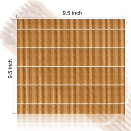 MIUQILAIY 9.5"x9.5"Bamboo Sushi Rolling Mat,kimbap roller(2 PCS)