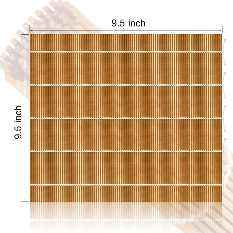 MIUQILAIY 9.5"x9.5"Bamboo Sushi Rolling Mat,kimbap roller(2 PCS)