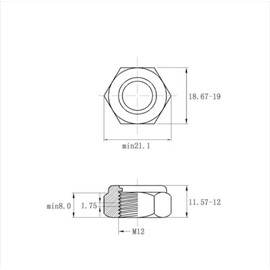 Offgridtec Self-Locking Nuts V2A Stainless Steel 304 DIN 985 Pack of 25 M12