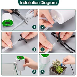 Yuehuam Sistema de Riego Automático de Plantas en Macetas, Sistema de Riego Automático de Plantas con Temporizadores Programables Inteligentes, Pantalla Led, Distribución Precisa de Agua