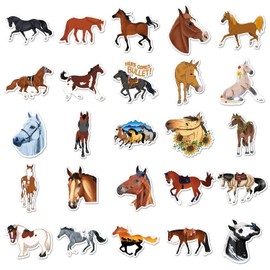 100 Packs Horse Stickers Water Bottles Laptop Phone Motorcycle Computer Guitar Skateboard Hydroflasks Horse Riding Vinyl Sticker Waterproof Aesthetic Trendy Decals for Teens Girls Adults