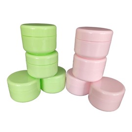 8 Pack Plastic Empty Cosmetic Containers with Lid, Portable 3 Oz 100ml Refillable Make-up Face Cream Jars Case for Body Scrub Mask Lotion Storage Pot (Green, Pink)