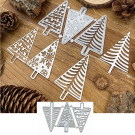 Metal Cutting Dies Stencils Christmas Snow Trees Snowflake Tree Cutting Dies for DIY Scrapbooking Album Decorative Embossing Paper Cutting Dies Card Making 3 Pieces