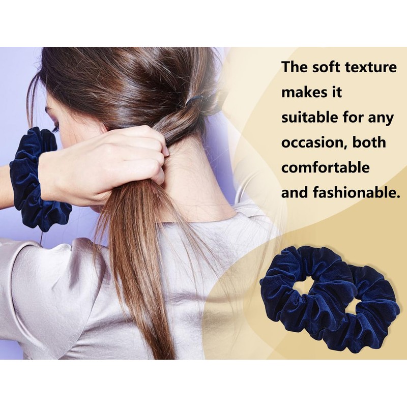 Emezddo 2 Stück Haargummi,Dickes Scrunchies,Samt Haarband,Elastisch Weich Headband,Mode Stirnband,Niedlich Haarschmuck,für