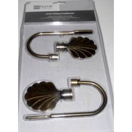 JCPenney Home Collection Brushed Gold Shell Scarf Holders/Holdbacks, 1 Pair