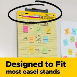 Post-it Bloc de notas con caballete, 63.50 cm x 76.20 cm, papel de color amarillo con líneas, 30 hojas por bloc, Yellow Ruled, 2 Pads