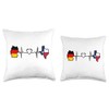 German Texas Flag - Germany Texas Heartbeat Throw Pillow