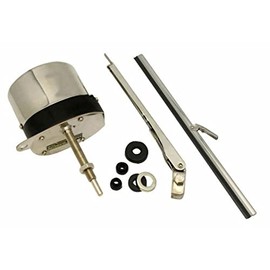 Pirate Mfg Universal 12V Stainless Steel Windshield Wiper Motor Kit, for Hot Rod, Off-Road