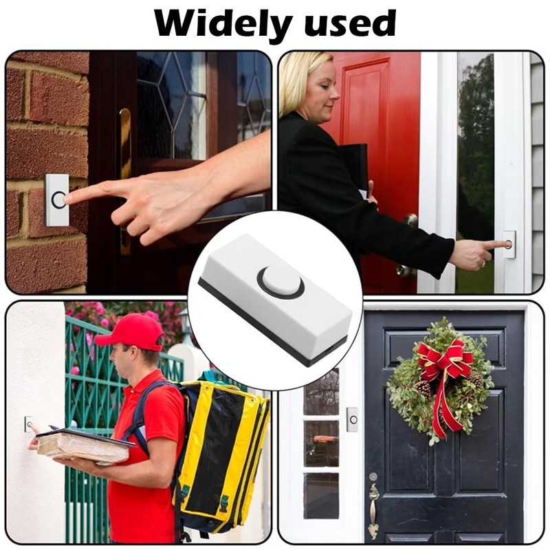 Wired Doorbell Button – Weatherproof Wall-Mounted Push Button with 2