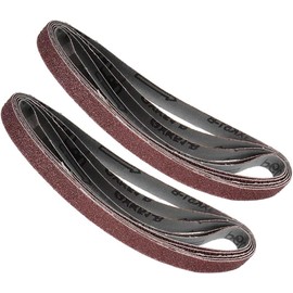 TA-VIGOR 10Pcs 13mm x 457mm Sanding Belt 60 Grit, 1/2 Inch X 18 Inch Aluminum Oxide Sandpaper Belts for Portable Strip Sander Wood Finishing Metal Drywall Polishing Sharpening Abrasive Paper