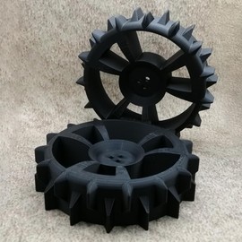 ULEIVA Replacement Drive Wheels Wheel Compatible with Bosch Indego 300 350 400 500 700 Robotic Lawnmower Spikes Off-Road Wheels Replacement Wheel Pack of 2