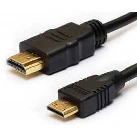 Cable Mini HDMI a HDMI De Alta Velocidad, Mini-HDMI de 1.5 metros Para Camara, Laptop, tablet, PC hacia Monitor, Proyector, TV, Negro