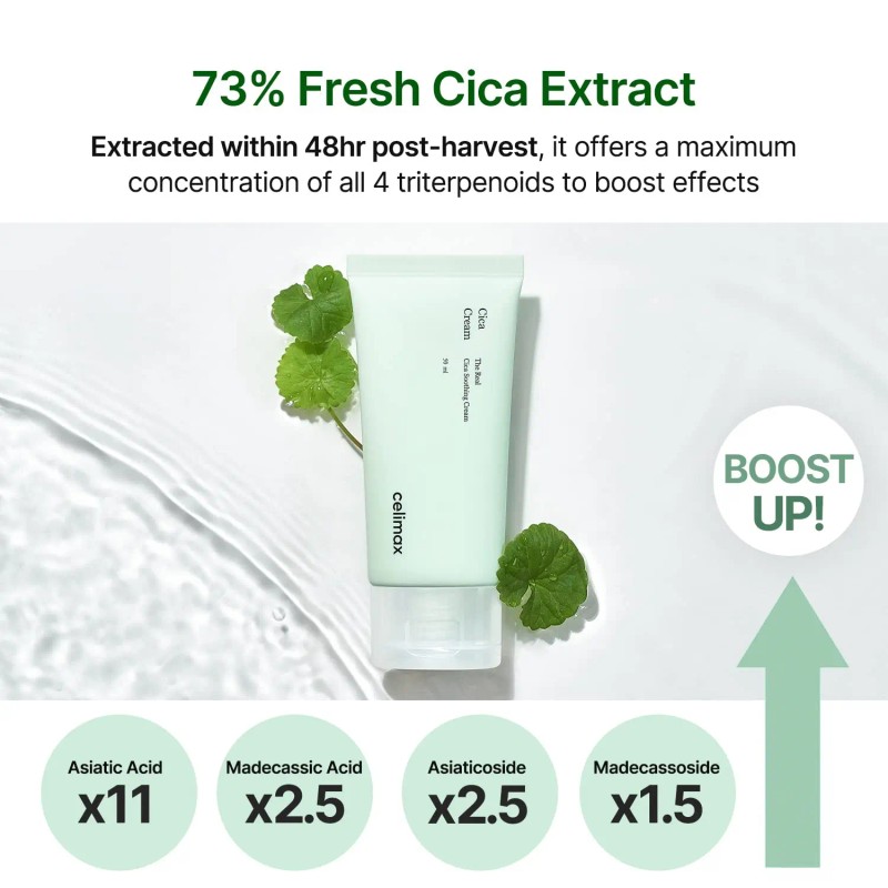 celimax Cica Soothing CreamFresh Cica Extract Oil Free,Hydrating,Moisturizing,Calming,Dry Oily Combination
