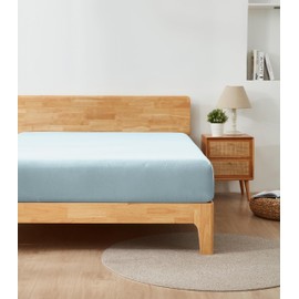 Alazuria Twin Size Fitted Sheet Only - 12" to 16" Deep Pockets - Ultra Soft & Breathable Bed Sheet - Hotel Quality Mattress Sheets (75" X 39", Light Blue)