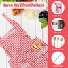 YGKYMVW Kitchen Apron, Cotton Apron Floral Pattern Apron with 2