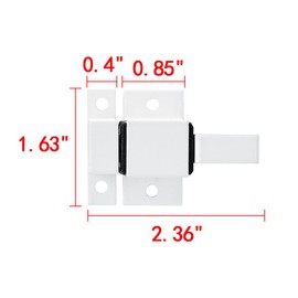 INIRET 2 Packs Spring Door Lock, White Self-Closing Gate Latch with Aluminum Alloy, Security Latch for Windows, Cabinets & Gates