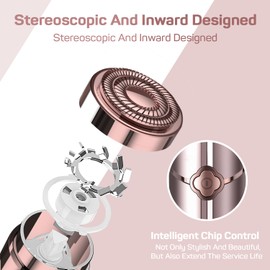 Facial Hair Remover for Chin, Upper Lip, Peach Fluff Including, 4 x Replacement Heads Epilator Women's Face (Pink(2 x Replacement Heads Included))