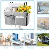 Frjjthchy Bedside Storage Organizer 5 Pockets with 4 Hooks Hanging