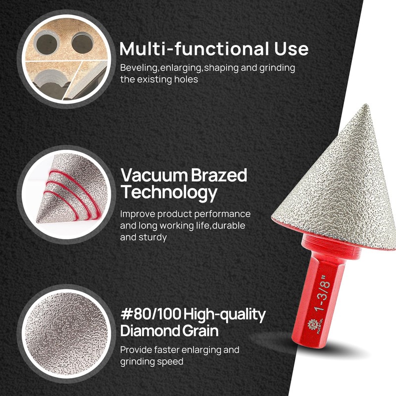 Diamond Core Drill Bits Set - FOCSTOL 10pcs (6/8/10/20/25/28/32/35/50mm+35mm Beveling