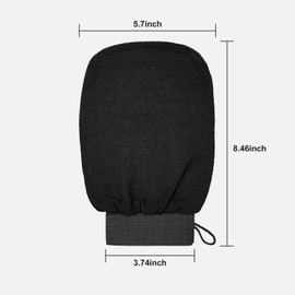 3Stück Peelinghandschuh, Exfoliating Gloves Waschhandschuh Körper Duschhandschuh Massage Peeling Handschuh Handschuhe für Körper Und Gesicht - Schwarz,Rosa,Weiß