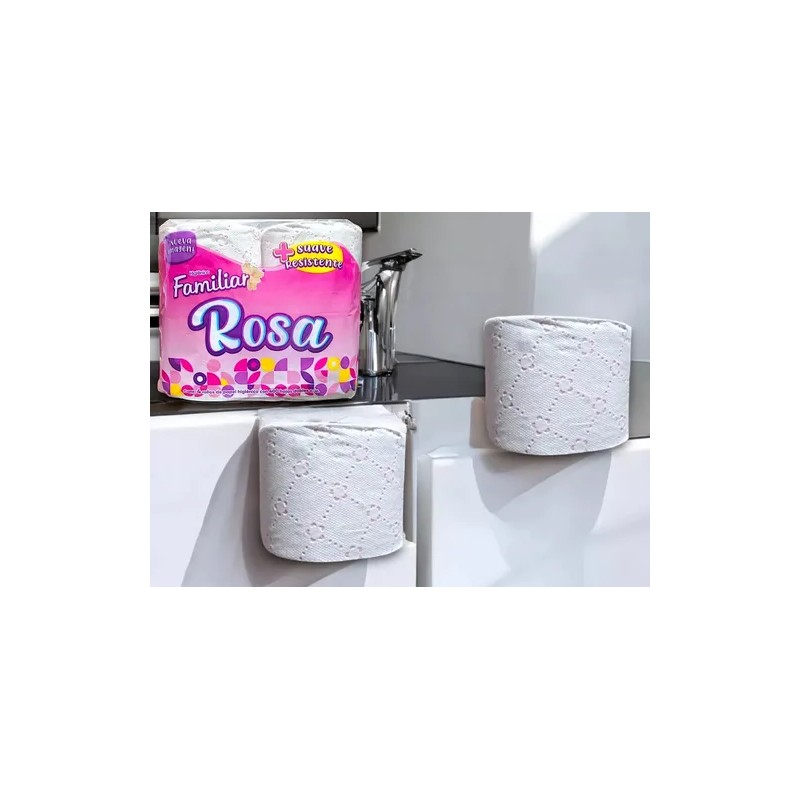 Papel higiénico Vitraquim Familiar Rosa doble hoja de 1 u
