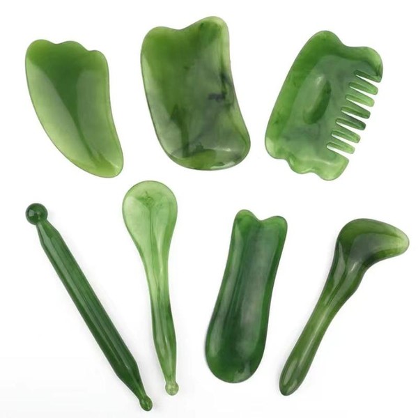 Face Massage Tool, 7 Counts/set Acupoint Comb and Scraping Board Set,