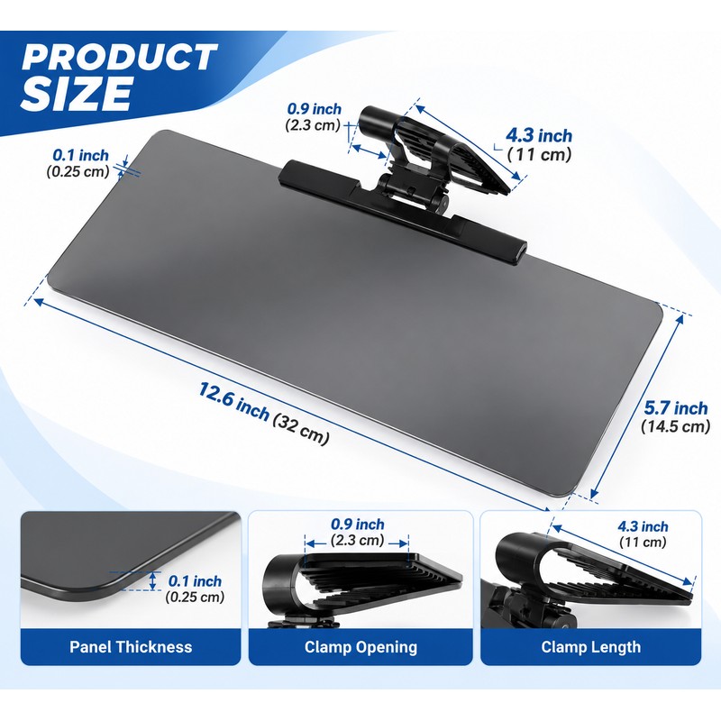 Car Anti-Glare Sun Visor for Daytime Driving – Gray Mounted