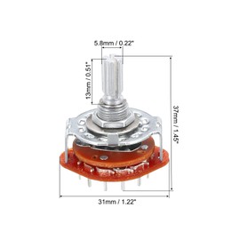 sourcing map 4P3T Rotary Switch 4 Pole 3 Position Band Selector 1 Deck for TV Radio Home Machine 3 Pcs
