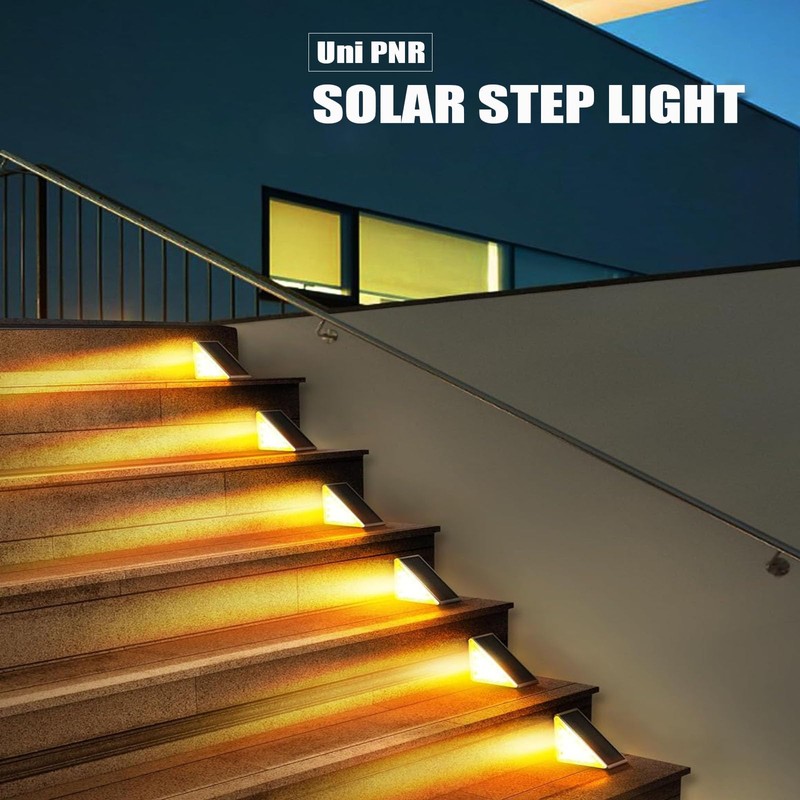 Uni PNR Solar Stair Lights Outdoor, 12 Pack Outdoor Solar