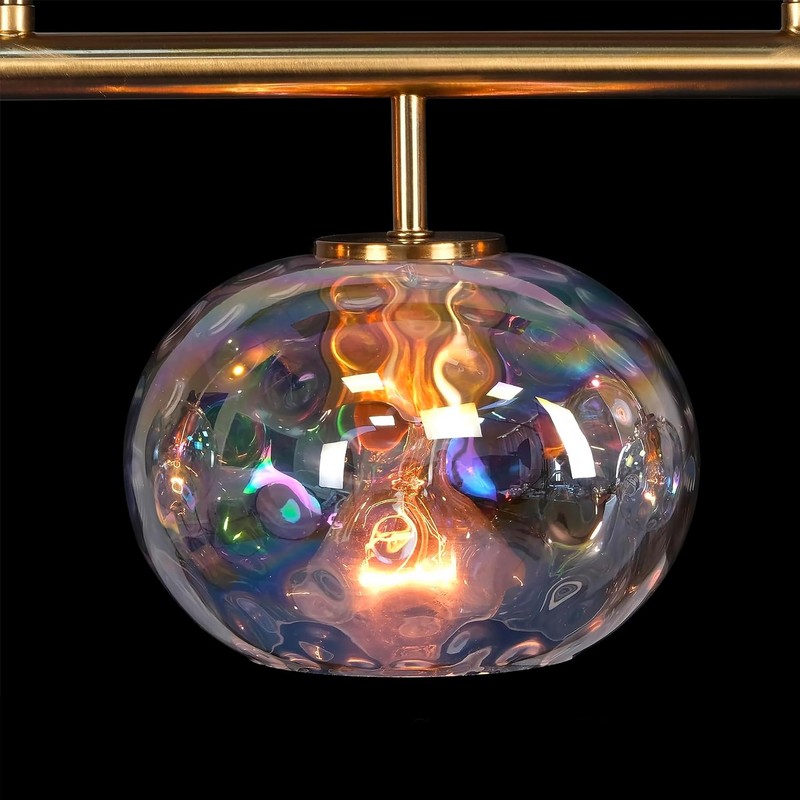 7" Glass Shade Replacement for E26 Pendant Lights, Colorful Hammered