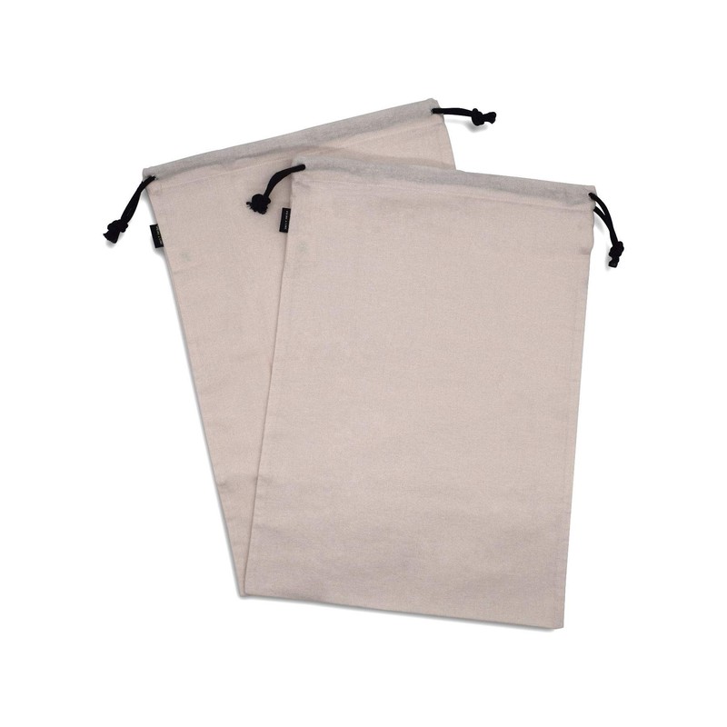 ZENPAC Travel Shoe Bag, Beige Duster Flannel Pouch Drawstring Closure,