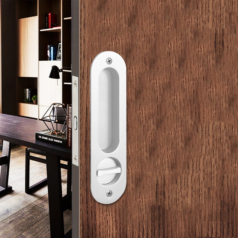Ccjh White Oval Sliding Door Lock Sleek & Secure for