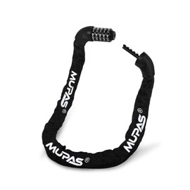 MUPAS Bicycle Lock with 5 Digits, Bicycle Combination Lock Made of Hardened Steel, Anti-Theft Bicycle Chain Lock with Combination, Bike Accessories, Bicycle Lock for Door, Gate, Fence, Grill, Bicycle