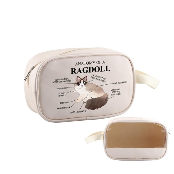 PWHAOO Ragdoll Cat Lover Gift Anatomy Ragdoll Cat Clear Makeup